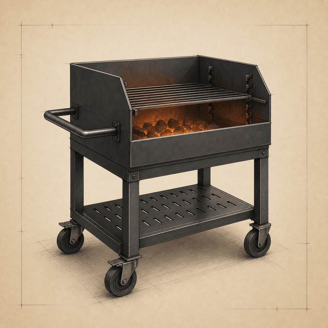 Mobile braai concept illustration