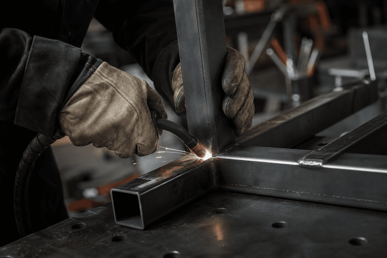 Steel fabrication work in the BraaiStal workshop